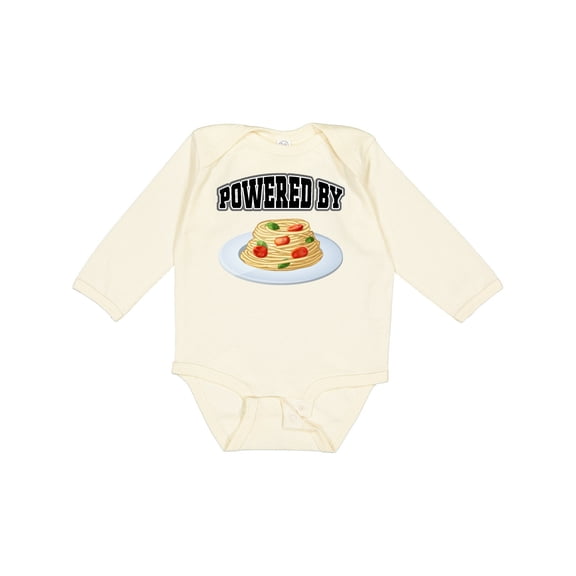 Inktastic Powered by Spaghetti Boys or Girls Long Sleeve Baby Bodysuit
