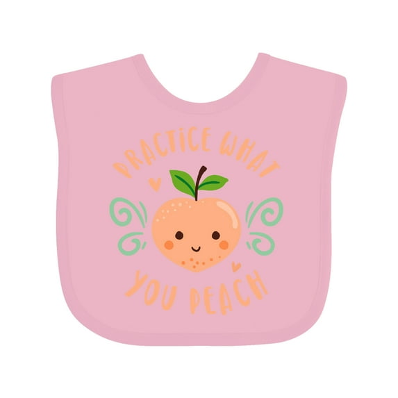 Inktastic Practice What You Peach Girls Baby Bib