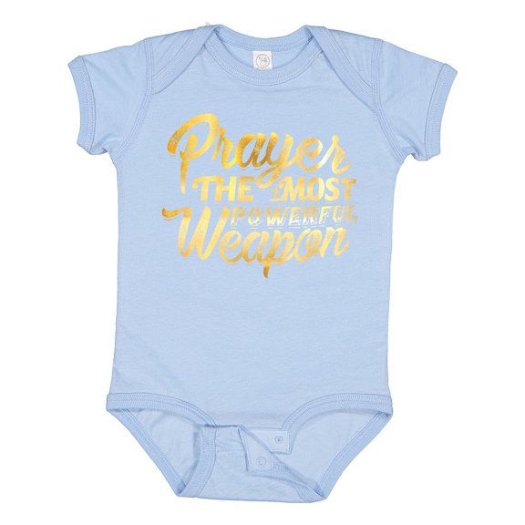 Inktastic Prayer Power Gold Boys or Girls Baby Bodysuit