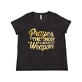 thumbnail image 1 of Inktastic Prayer Power Gold Women's Plus Size T-Shirt, 1 of 5