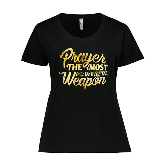 Inktastic Prayer Power Gold Women's Plus Size T-Shirt