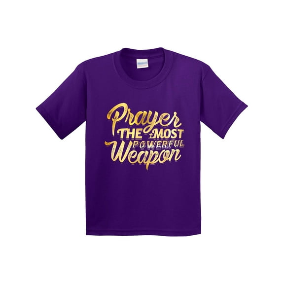 Inktastic Prayer Power Gold Youth T-Shirt