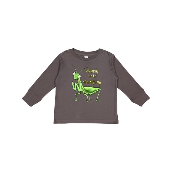 Inktastic Praying Mantis- Clearly Up to Something Boys or Girls Long Sleeve Toddler T-Shirt