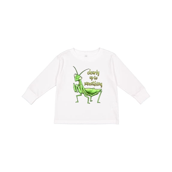 Inktastic Praying Mantis- Clearly Up to Something Boys or Girls Long Sleeve Toddler T-Shirt