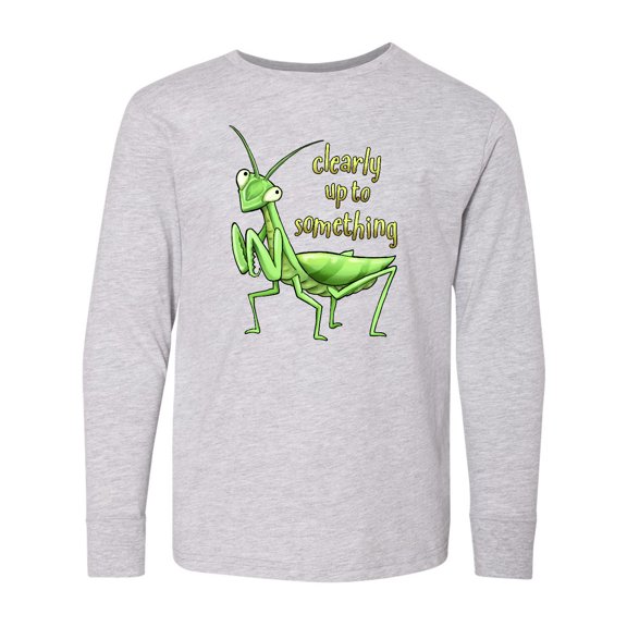 Inktastic Praying Mantis Clearly Up to Something Long Sleeve Youth T-Shirt