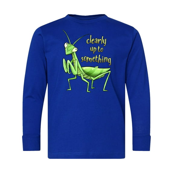 Inktastic Praying Mantis Clearly Up to Something Long Sleeve Youth T-Shirt
