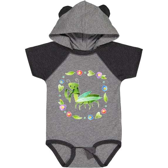 Inktastic Praying Mantis with Flowers and Leaves Boys or Girls Baby Bodysuit
