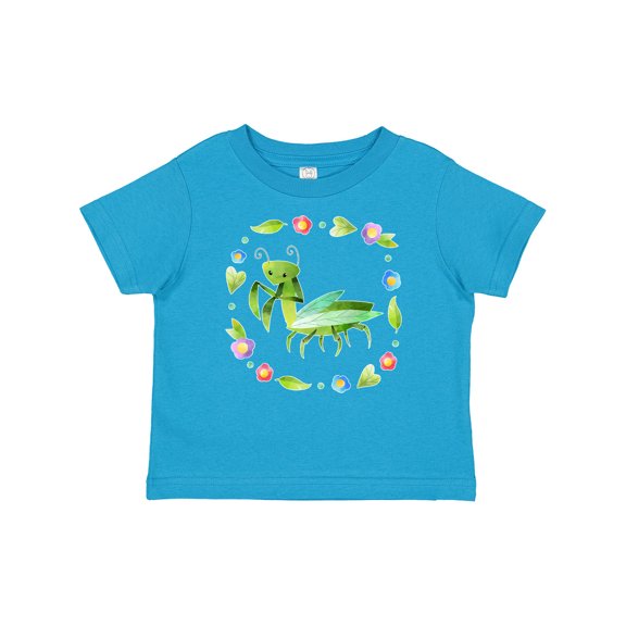 Inktastic Praying Mantis with Flowers and Leaves Boys or Girls Baby T-Shirt