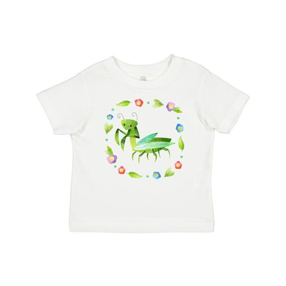 Inktastic Praying Mantis with Flowers and Leaves Boys or Girls Baby T-Shirt