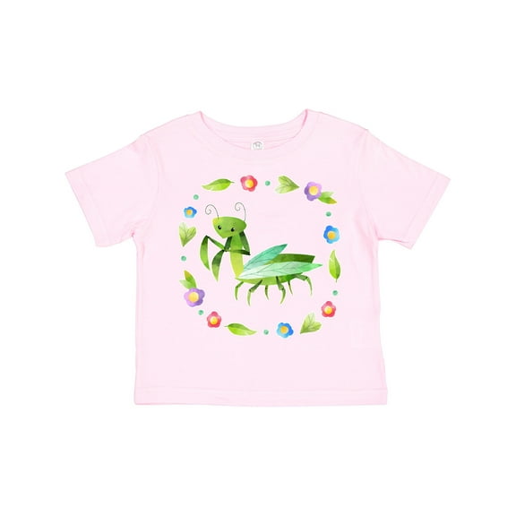 Inktastic Praying Mantis with Flowers and Leaves Boys or Girls Toddler T-Shirt