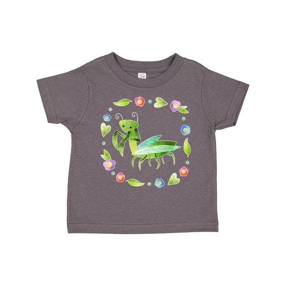 Inktastic Praying Mantis with Flowers and Leaves Boys or Girls Toddler T-Shirt