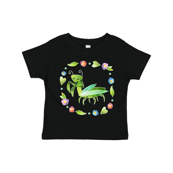Inktastic Praying Mantis with Flowers and Leaves Boys or Girls Toddler T-Shirt