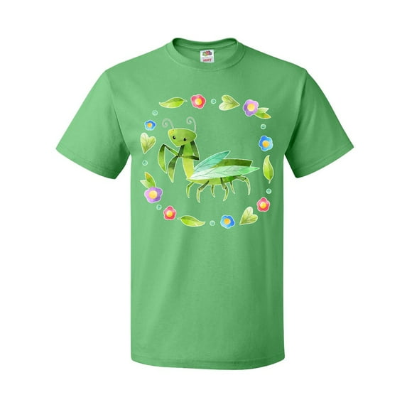 Inktastic Praying Mantis with Flowers and Leaves T-Shirt