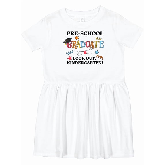 Inktastic Pre-school Graduate Look Out, Kindergarten Girls Toddler Dress