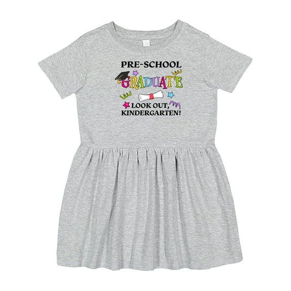 Inktastic Pre-school Graduate Look Out, Kindergarten Girls Toddler Dress