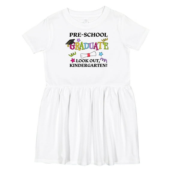 Inktastic Pre-school Graduate Look Out, Kindergarten Girls Toddler Dress