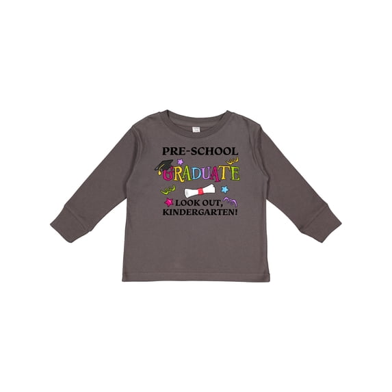 Inktastic Pre-school Graduate Look Out, Kindergarten Boys or Girls Long Sleeve Toddler T-Shirt