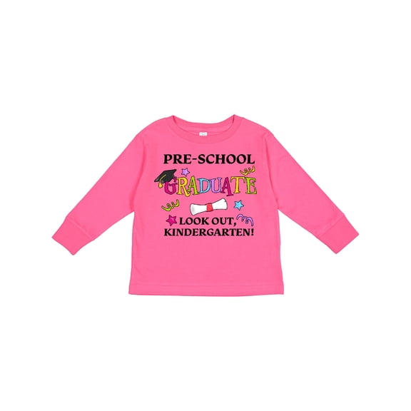 Inktastic Pre-school Graduate Look Out, Kindergarten Boys or Girls Long Sleeve Toddler T-Shirt