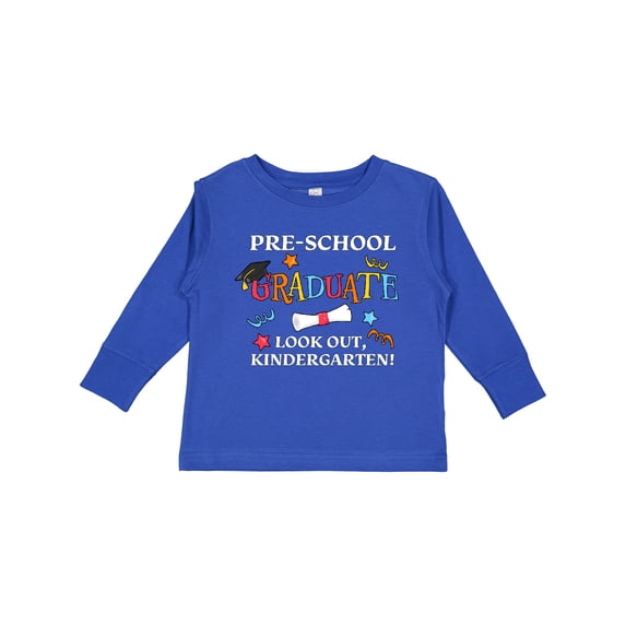 Inktastic Pre-school Graduate Look Out, Kindergarten Boys or Girls Long Sleeve Toddler T-Shirt