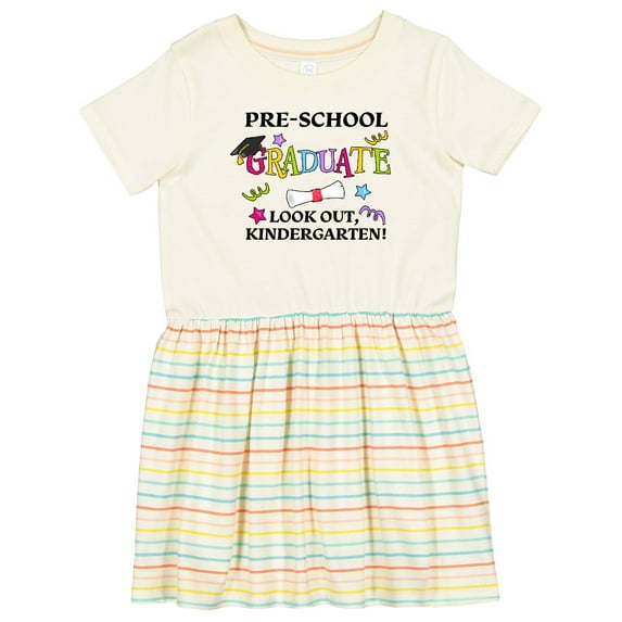 Inktastic Pre-school Graduate Look Out, Kindergarten Girls Toddler Dress