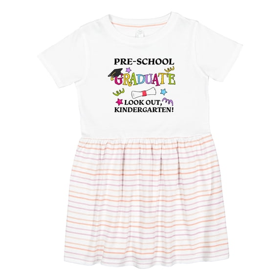 Inktastic Pre-school Graduate Look Out, Kindergarten Girls Toddler Dress
