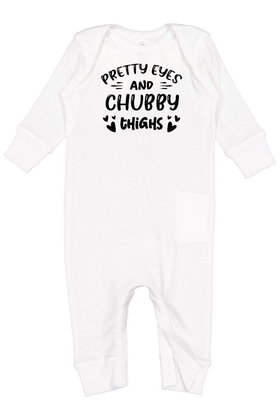Pretty Eyes and Chubby Thighs Baby Romper Coveralls