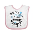 thumbnail image 1 of Inktastic Pretty Eyes and Chunky Thighs Blue Hearts Boys or Girls Baby Bib, 1 of 4