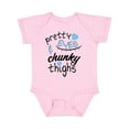 thumbnail image 1 of Inktastic Pretty Eyes and Chunky Thighs Blue Hearts Boys or Girls Baby Bodysuit, 1 of 5