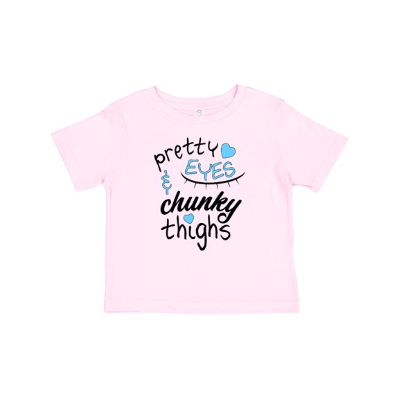 Inktastic Pretty Eyes and Chunky Thighs Blue Hearts Boys or Girls Baby T-Shirt