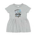 thumbnail image 1 of Inktastic Pretty Eyes and Chunky Thighs Blue Hearts Girls Baby Dress, 1 of 5