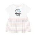 thumbnail image 1 of Inktastic Pretty Eyes and Chunky Thighs Blue Hearts Girls Baby Dress, 1 of 5