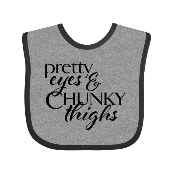 Inktastic Pretty Eyes and Chunky Thighs Boys or Girls Baby Bib