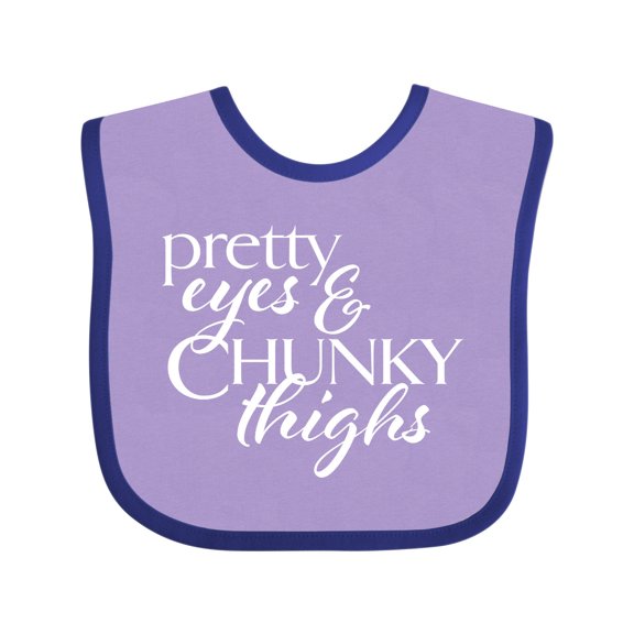 Inktastic Pretty Eyes and Chunky Thighs Boys or Girls Baby Bib