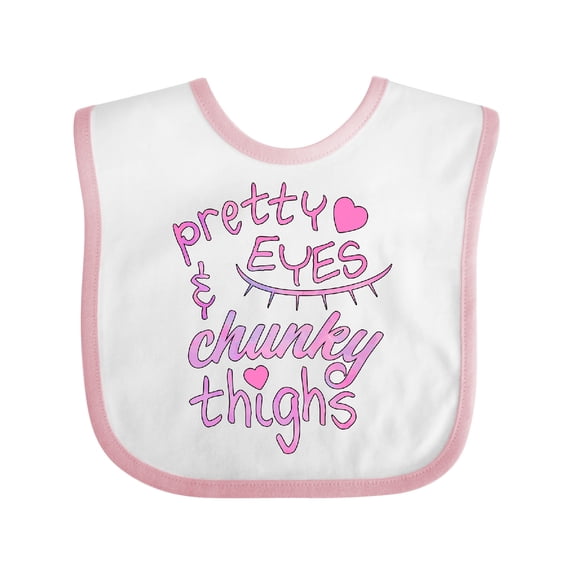 Inktastic Pretty Eyes and Chunky Thighs Boys or Girls Baby Bib