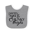 thumbnail image 1 of Inktastic Pretty Eyes and Chunky Thighs Boys or Girls Baby Bib, 1 of 4