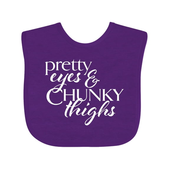 Inktastic Pretty Eyes and Chunky Thighs Boys or Girls Baby Bib