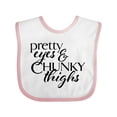 thumbnail image 1 of Inktastic Pretty Eyes and Chunky Thighs Boys or Girls Baby Bib, 1 of 4