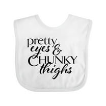 Inktastic Pretty Eyes and Chunky Thighs Boys or Girls Baby Bib