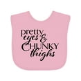 thumbnail image 1 of Inktastic Pretty Eyes and Chunky Thighs Boys or Girls Baby Bib, 1 of 4