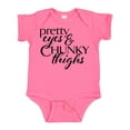 thumbnail image 1 of Inktastic Pretty Eyes and Chunky Thighs Boys or Girls Baby Bodysuit, 1 of 5