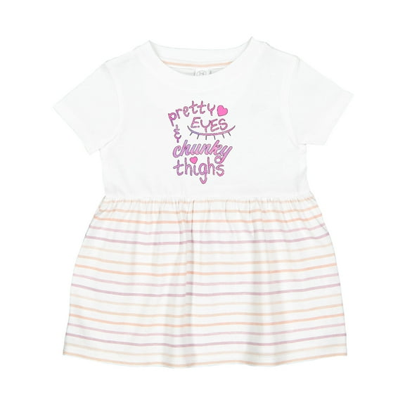 Inktastic Pretty Eyes and Chunky Thighs Girls Baby Dress