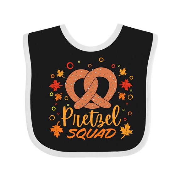 Inktastic Pretzel Squad Oktoberfest Design with Fall Leaves Boys or Girls Baby Bib