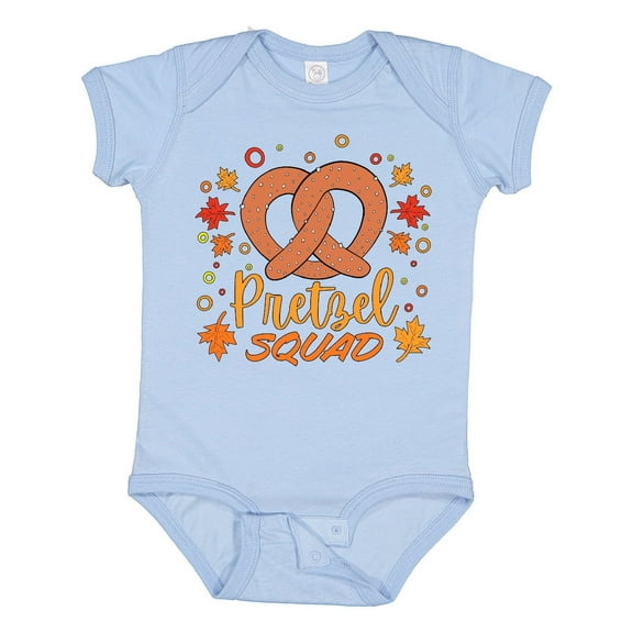 Inktastic Pretzel Squad Oktoberfest Design with Fall Leaves Boys or Girls Baby Bodysuit