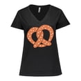 thumbnail image 1 of Inktastic Pretzel Women's Plus Size V-Neck T-Shirt, 1 of 5