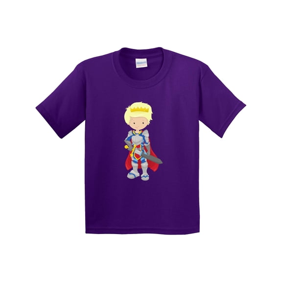 Inktastic Prince, King, Knight, Sword, Crown, Blond Hair Youth T-Shirt