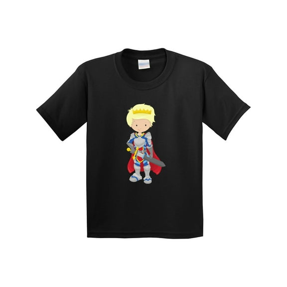 Inktastic Prince, King, Knight, Sword, Crown, Blond Hair Youth T-Shirt