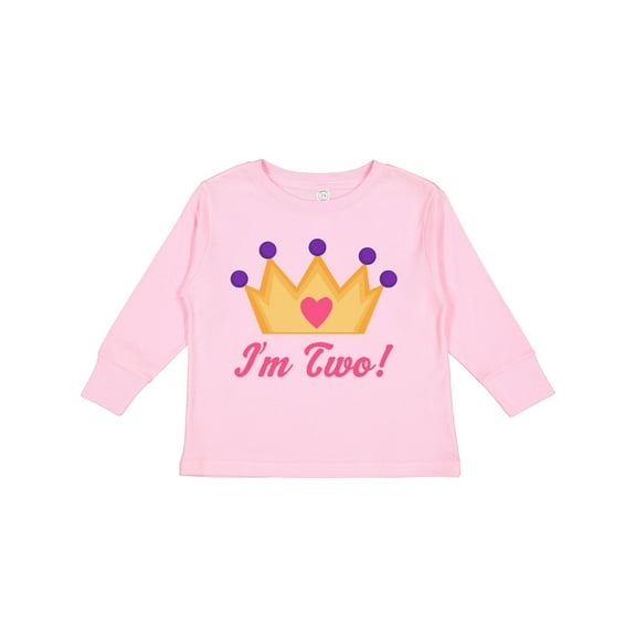 Inktastic Princess Crown 2nd Birthday I'm Two Girls Long Sleeve Toddler T-Shirt