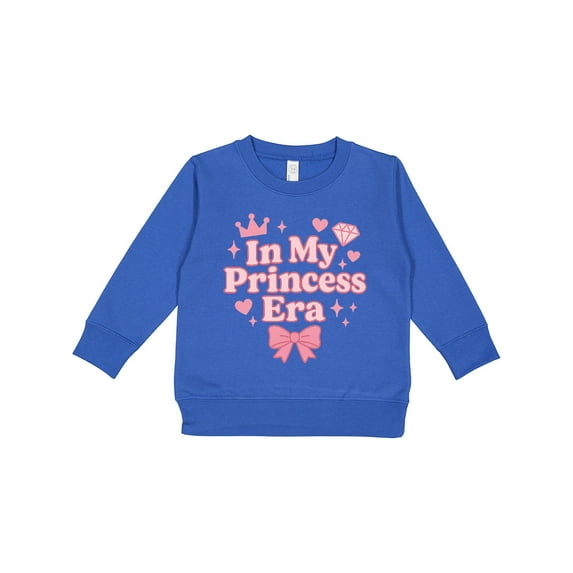Inktastic Princess Era Pink Crown and Bow Design Toddler Sweatshirt