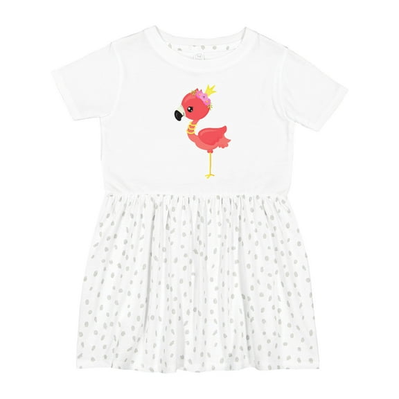 Inktastic Princess Flamingo, Crown, Cute Flamingo, Flowers Girls Toddler Dress