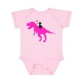thumbnail image 1 of Inktastic Princess Riding Her T-rex Girls Baby Bodysuit, 1 of 5